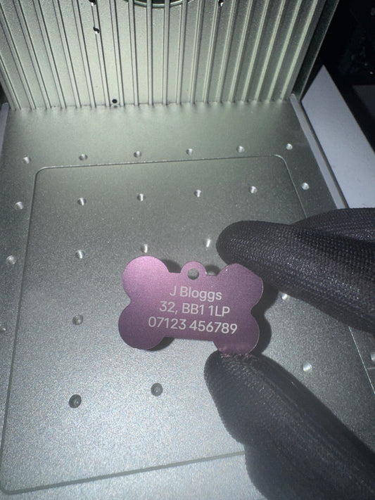 Personalised Dog ID Tag - Double-Sided Tag, Engraved Both Sides